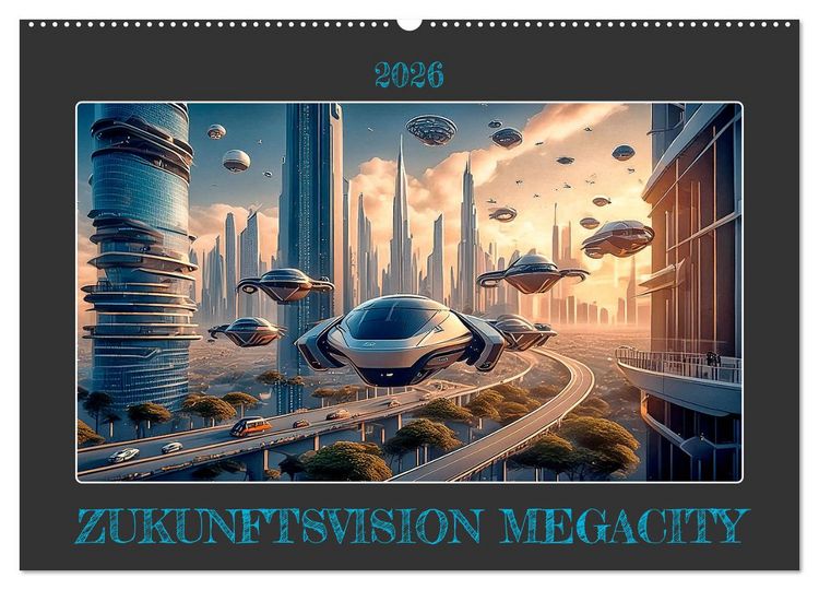 Produktbild: Zukunftsvision Megacity (Wandkalender 2026 DIN A2 quer), CALVENDO Monatskalender