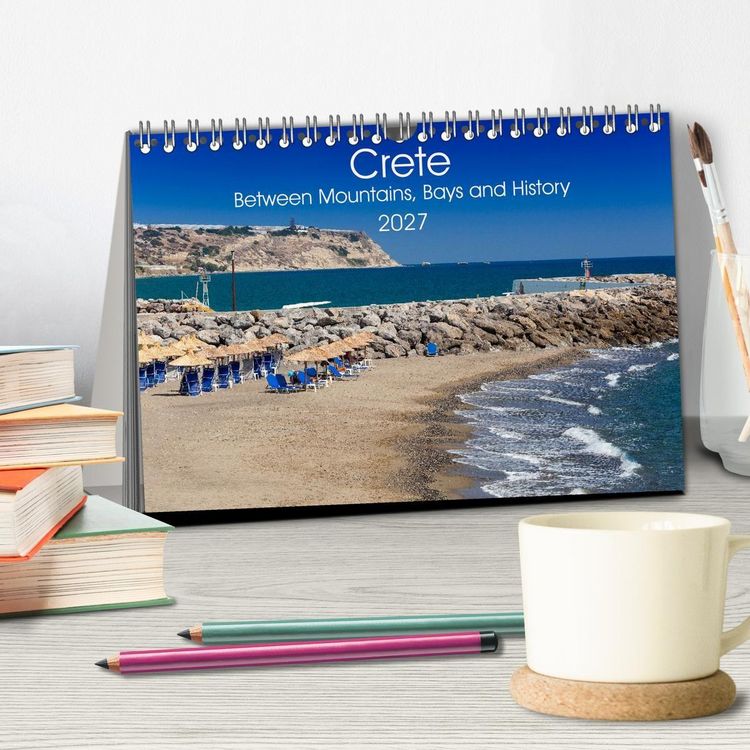 Produktbild: Crete - Between Mountains, Bays and History (Desk Calendar 2027 DIN A5 landscape), CALVENDO 12 Month DeskCalendar