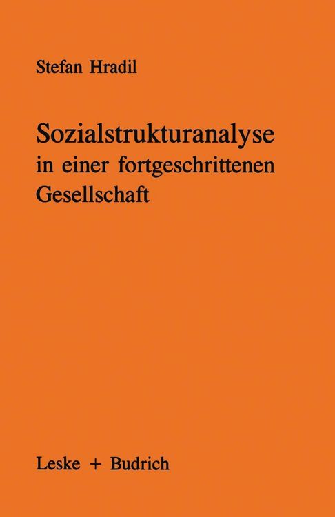 Produktbild: Sozialstrukturanalyse in einer fortgeschrittenen Gesellschaft