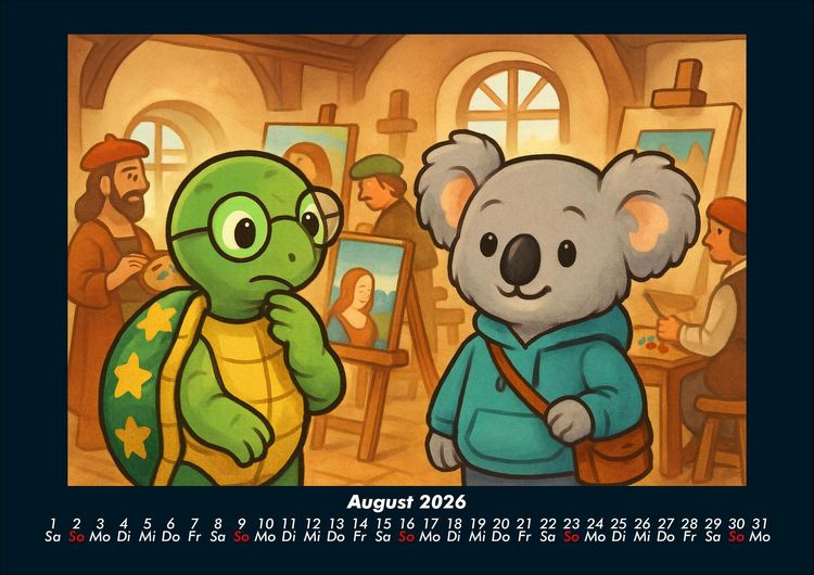 Produktbild: Taz & Kiki - Eine Reise durch die Zeit 2026 Fotokalender DIN A4