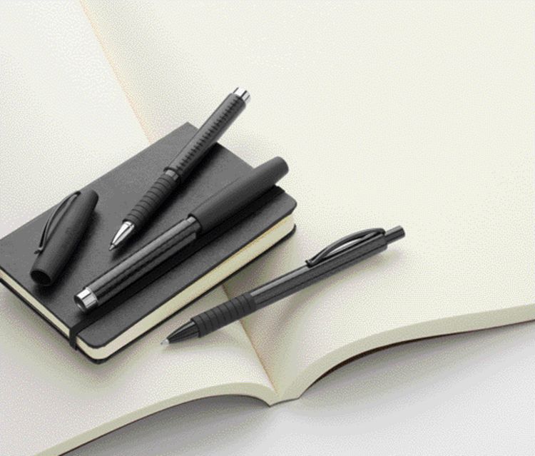 Produktbild: Faber-Castell Kugelschreiber Essentio Black Carbon, Mine B