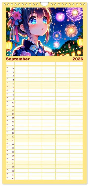 Produktbild: Familienplaner 2026 - Manga Momente - Mit KI entfachte Manga Magie mit 5 Spalten (Wandkalender, 21 x 45 cm) CALVENDO