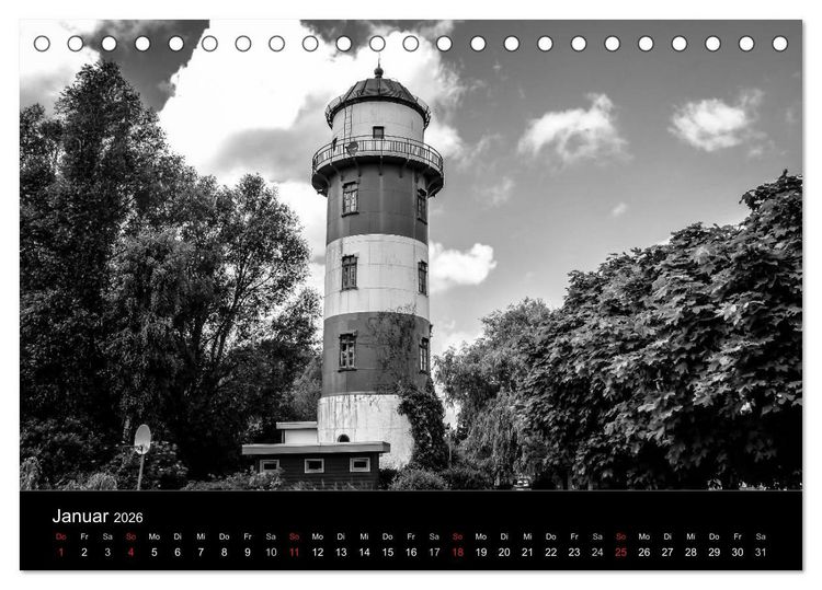 Produktbild: Bremerhaven - Blickpunkte Schwarzwei&szlig; (Tischkalender 2026 DIN A5 quer), CALVENDO Monatskalender