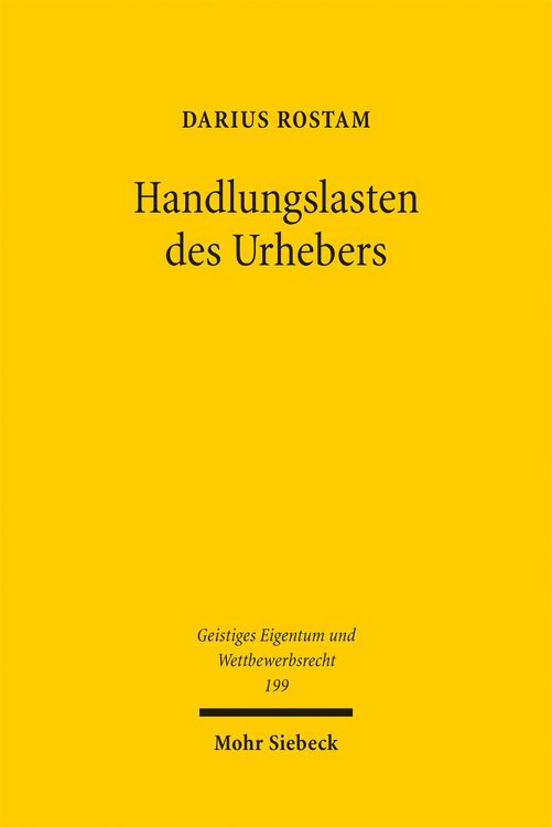 Produktbild: Handlungslasten des Urhebers