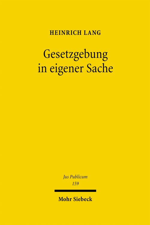 Produktbild: Gesetzgebung in eigener Sache