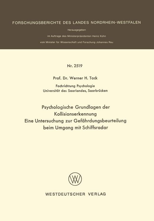 Produktbild: Psychologische Grundlagen der Kollisionserkennung