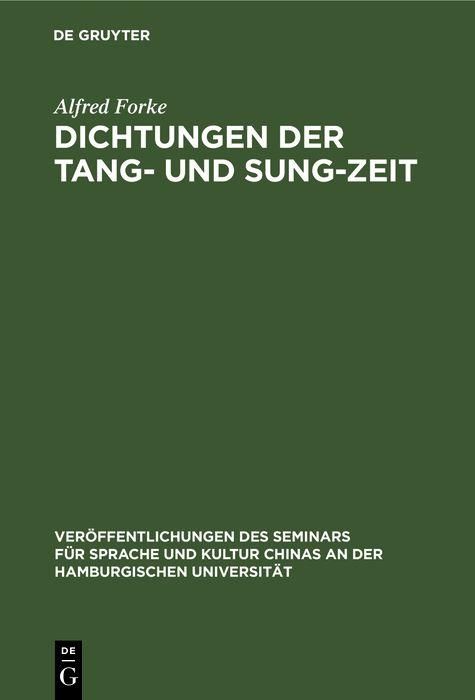 Produktbild: Dichtungen der Tang- und Sung-Zeit