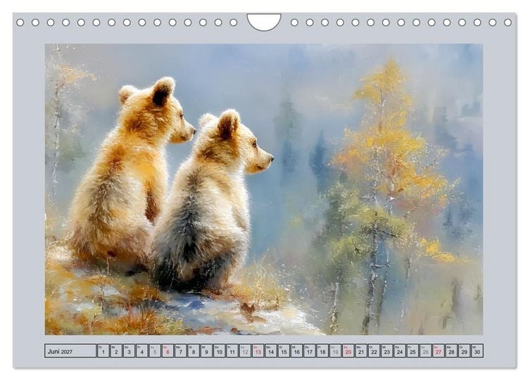 Produktbild: Braunb&auml;ren. Teddy-Familie im Einklang mit der Natur (Wandkalender 2027 DIN A4 quer), CALVENDO Monatskalender