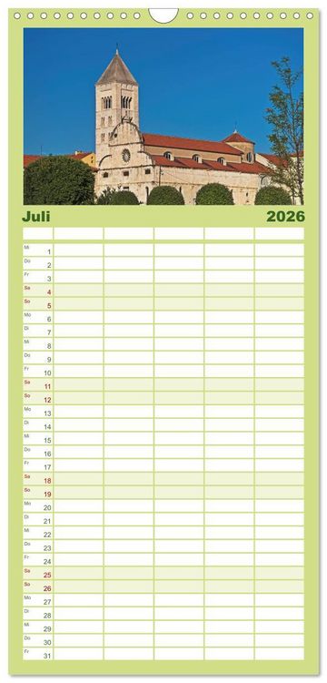 Produktbild: Familienplaner 2026 - Kroatien, Terminplaner mit 5 Spalten (Wandkalender, 21 x 45 cm) CALVENDO