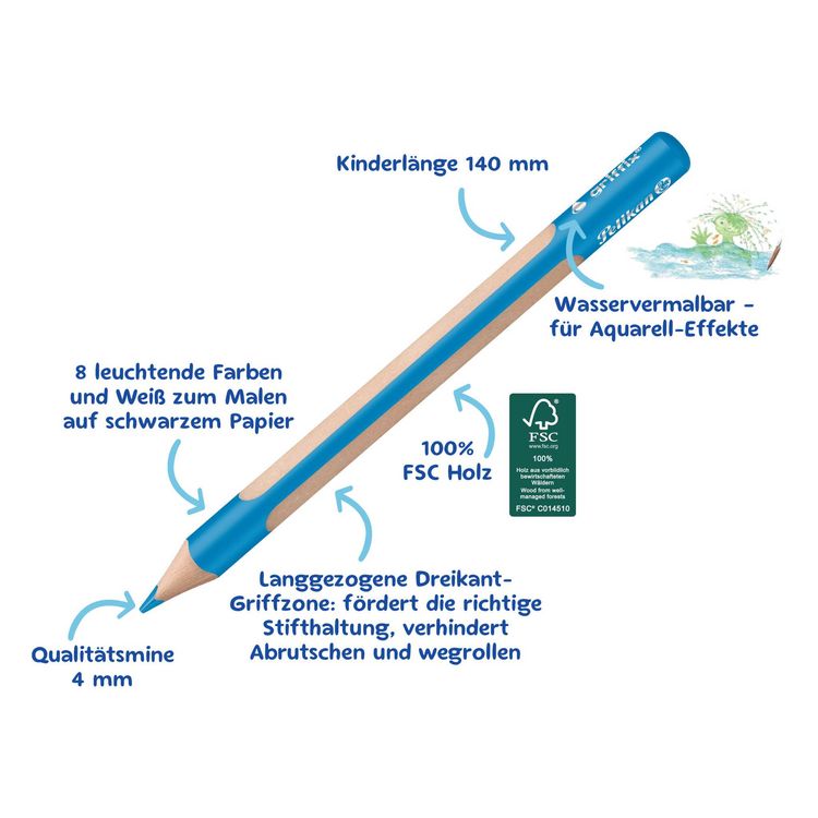 Produktbild: Pelikan Buntstifte griffix, 8+1 St&uuml;ck