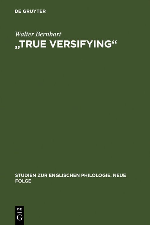 Bild vom Artikel "True Versifying" vom Autor Walter Bernhart