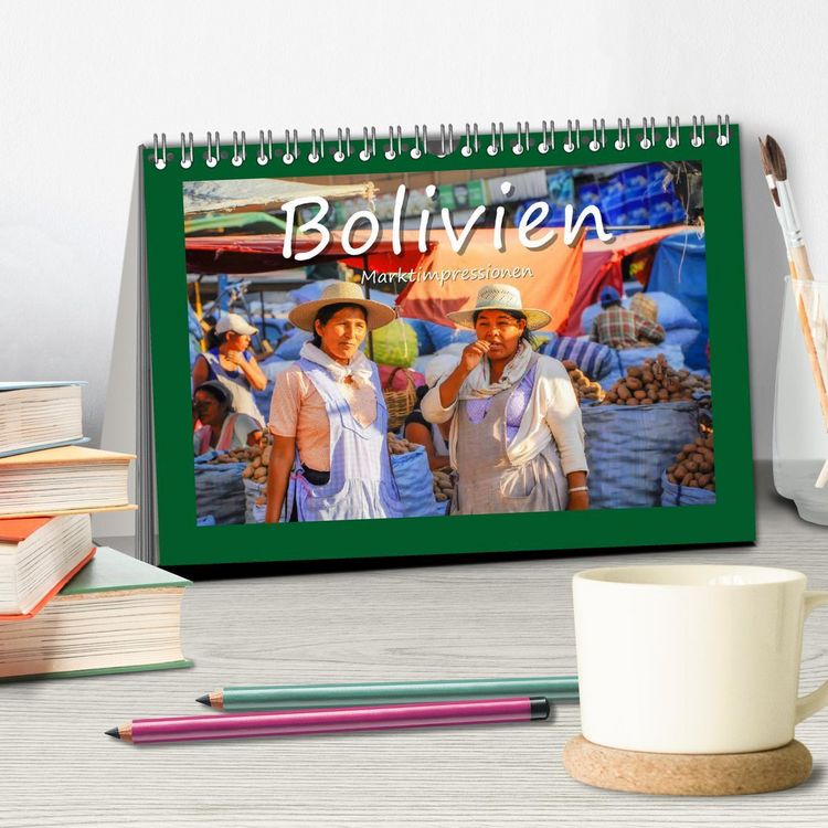 Produktbild: Bolivien - Marktimpressionen (Tischkalender 2026 DIN A5 quer), CALVENDO Monatskalender