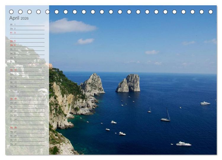 Produktbild: Die sch&ouml;nsten K&uuml;sten Italiens (Tischkalender 2026 DIN A5 quer), CALVENDO Monatskalender