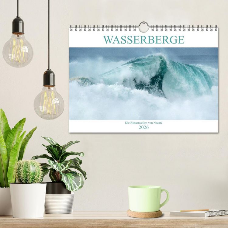 Produktbild: WASSERBERGE - Die Riesenwellen von Nazar&eacute; (Wandkalender 2026 DIN A4 quer), CALVENDO Monatskalender