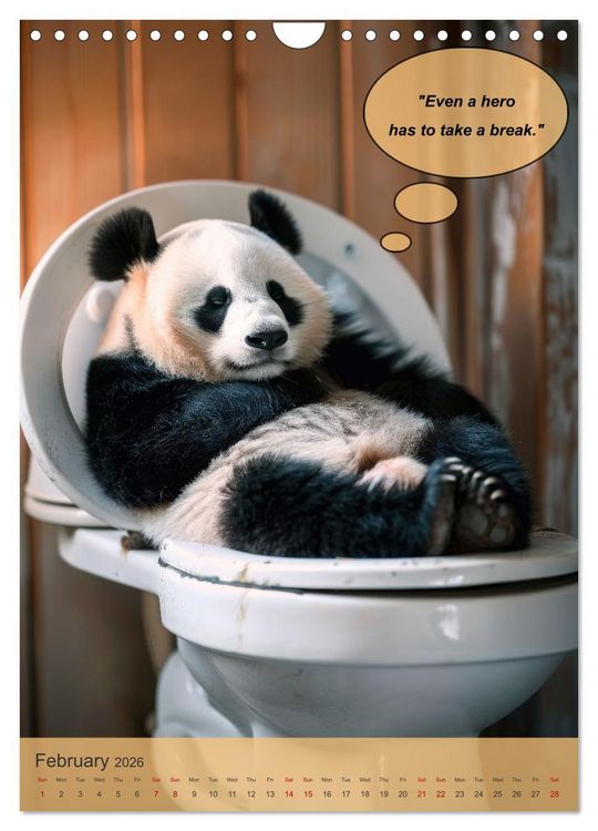 Produktbild: Animals on toilet makes you smile (Wall Calendar 2026 DIN A4 portrait), CALVENDO 12 Month Wall Calendar