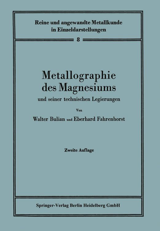 Produktbild: Metallographie des Magnesiums und seiner technischen Legierungen