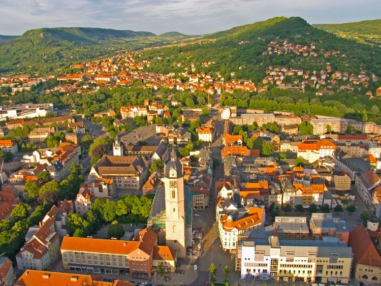 Produktbild: CALVENDO Puzzle Blick auf den Stadtkern von Jena | 1000 Teile Lege-Gr&ouml;&szlig;e 64x48cm Foto-Puzzle f&uuml;r gl&uuml;ckliche Stunden