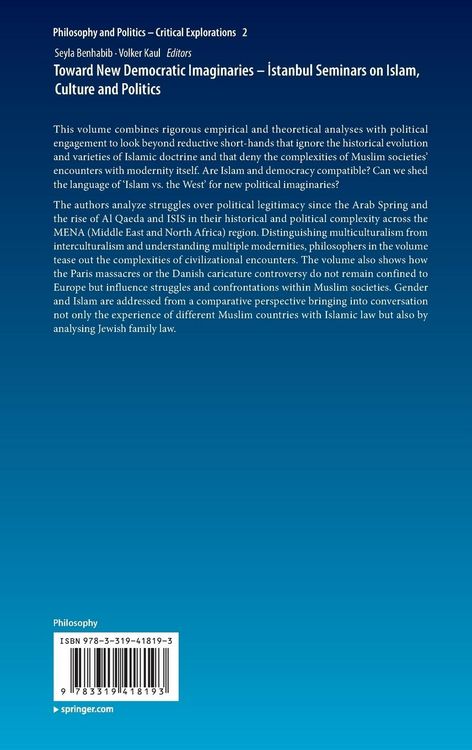Produktbild: Toward New Democratic Imaginaries - İstanbul Seminars on Islam, Culture and Politics