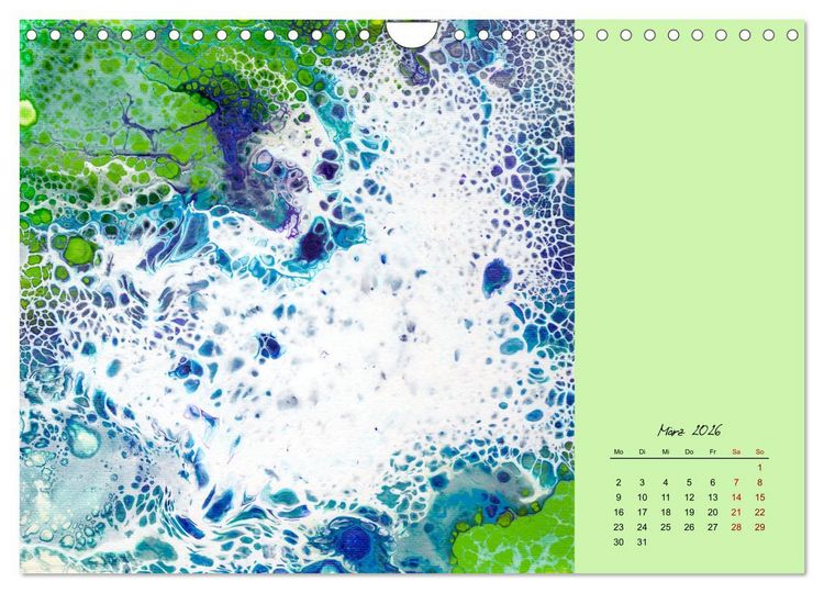 Produktbild: Farbfantasien - Pouring (Wandkalender 2026 DIN A4 quer), CALVENDO Monatskalender