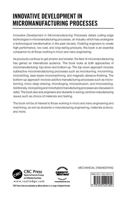 Produktbild: Innovative Development in Micromanufacturing Processes