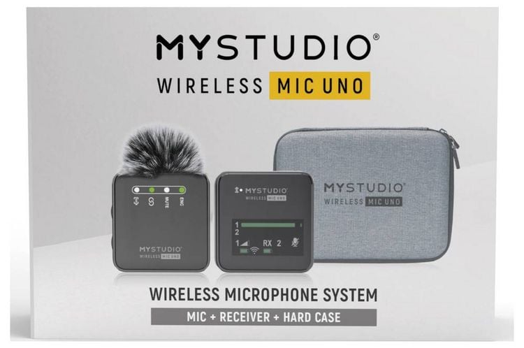 Produktbild: Ansteck Studiomikrofon Easypix MyStudio Mic UNO &Uuml;bertragungsart (Details):Kabelgebunden, Funk inkl. Windschutz, inkl. Mikrofoncase