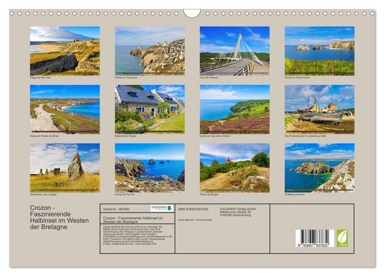 Produktbild: Crozon - Faszinierende Halbinsel im Westen der Bretagne (Wandkalender 2026 DIN A3 quer), CALVENDO Monatskalender