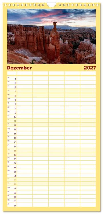 Produktbild: Familienplaner 2027 - USA S&uuml;dwesten - Atemberaubende Aussichten mit 5 Spalten (Wandkalender, 21 x 45 cm) CALVENDO