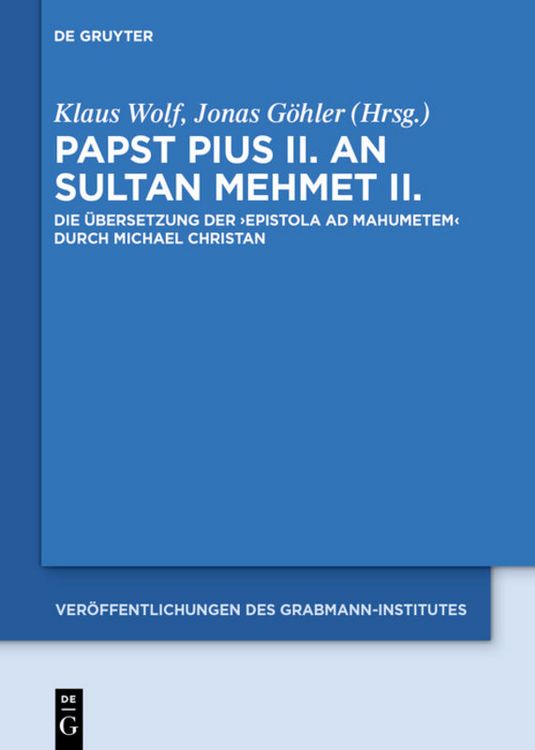 Produktbild: Papst Pius II. an Sultan Mehmet II.