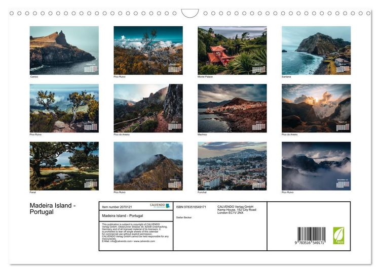 Produktbild: Madeira Island - Portugal (Wall Calendar 2026 DIN A3 landscape), CALVENDO 12 Month Wall Calendar