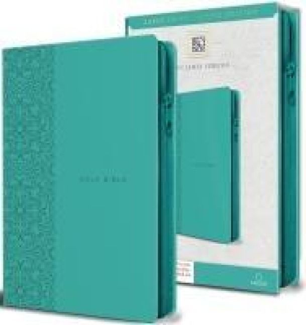 Produktbild: KJV Holy Bible, Large Print Handy Size, Aquamarine Premium Imitation Leather W/Ribbon Marker, Red Letter, Zipper