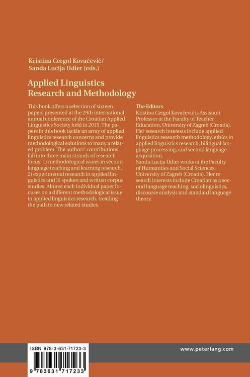 Produktbild: Applied Linguistics Research and Methodology