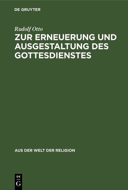 Produktbild: Zur Erneuerung und Ausgestaltung des Gottesdienstes