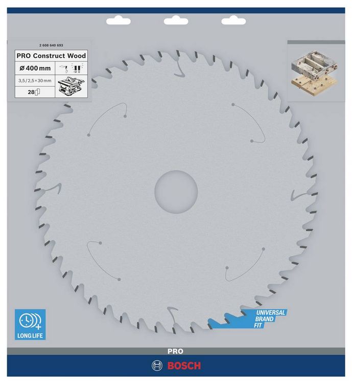 Produktbild: Bosch Accessories Construct Wood 2608640693 Hartmetall Kreiss&auml;geblatt 400 x 30 x 3.5 mm Z&auml;hneanzahl: 28 1 St.