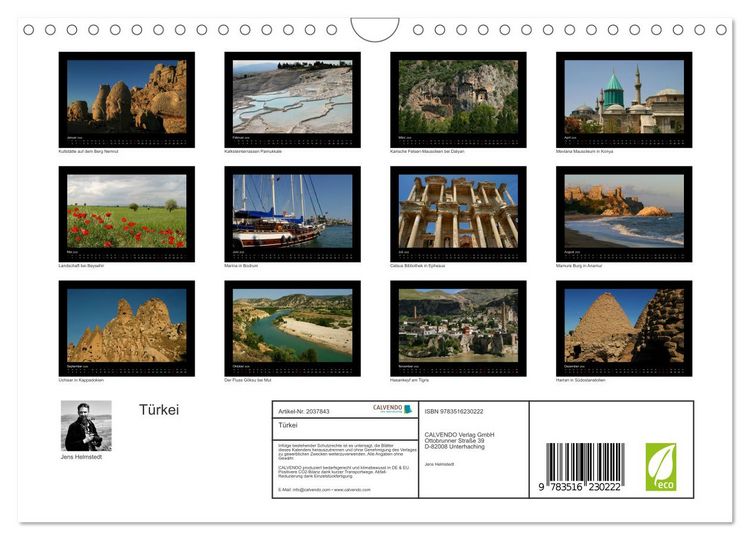 Produktbild: T&uuml;rkei (Wandkalender 2026 DIN A4 quer), CALVENDO Monatskalender