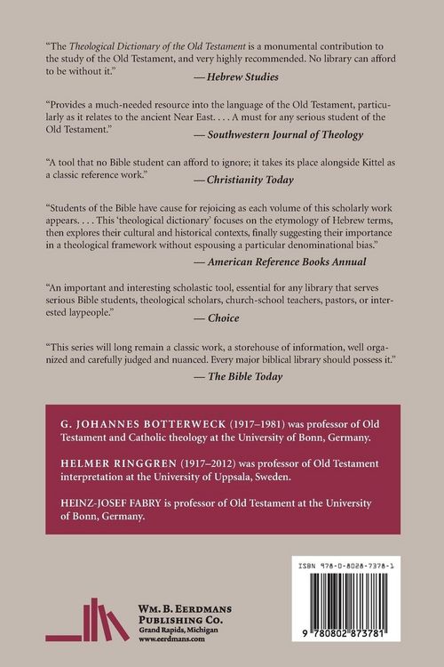 Produktbild: Theological Dictionary of the Old Testament, Volume XV