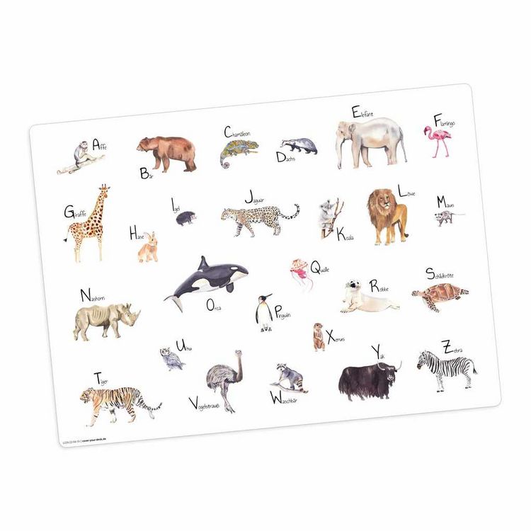 Produktbild: Tischsetmacher Tischset Tier ABC , aus hochwertigem Vinyl, 44 x 32 cm