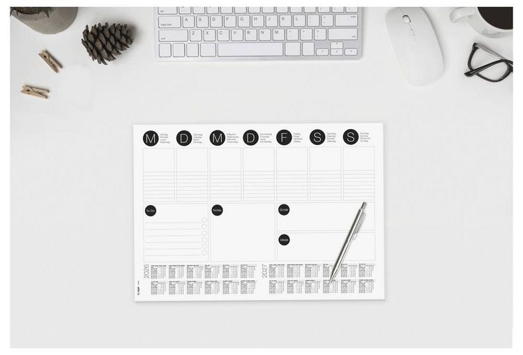 Produktbild: Sigel H6506 Schreibunterlage Papier Wochenplan (B x H) 42cm x 29.70cm 2026, 2027 30 Blatt