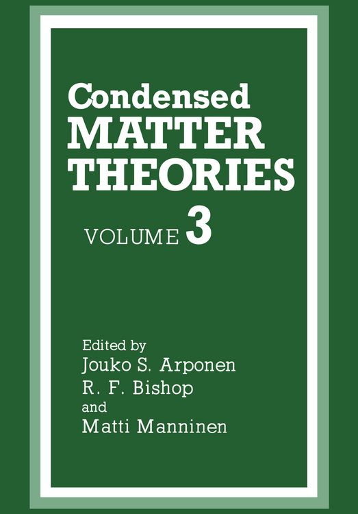 Produktbild: Condensed Matter Theories