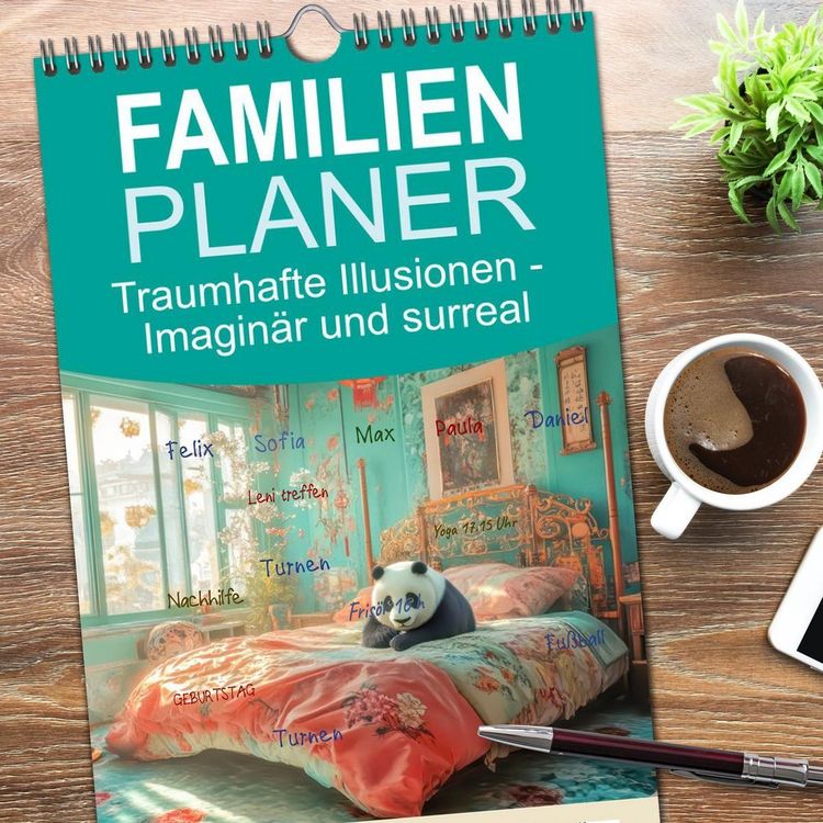 Produktbild: Familienplaner 2026 - Traumhafte Illusionen - Imagin&auml;r und surreal mit 5 Spalten (Wandkalender, 21 x 45 cm) CALVENDO