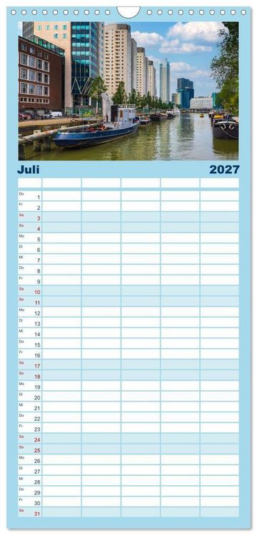 Produktbild: Familienplaner 2027 - Rotterdam - modern und pulsierend mit 5 Spalten (Wandkalender, 21 x 45 cm) CALVENDO