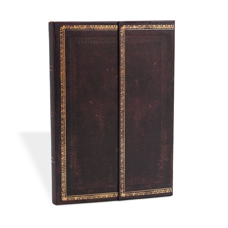 Produktbild: Hardcover Notizbuch Schwarzes Marokkoleder Flexi, Mini, Liniert