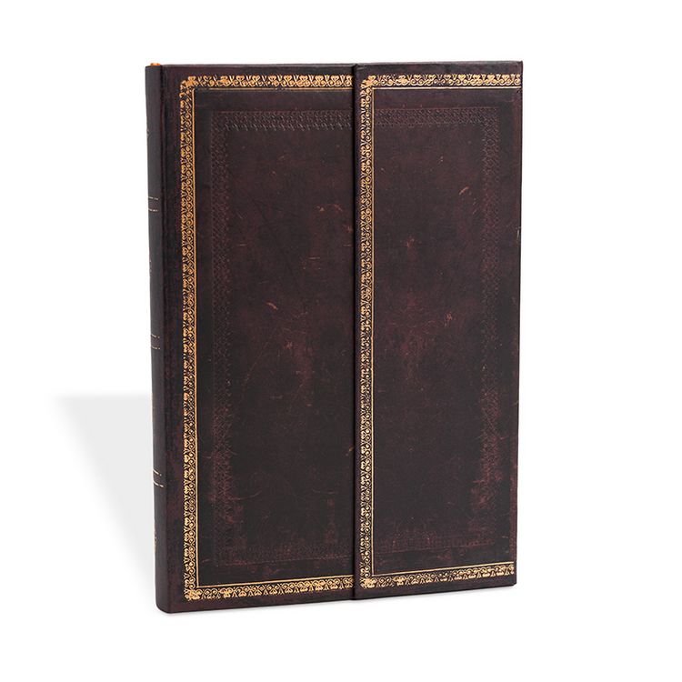 Produktbild: Hardcover Notizbuch Schwarzes Marokkoleder Flexi, Mini, Liniert