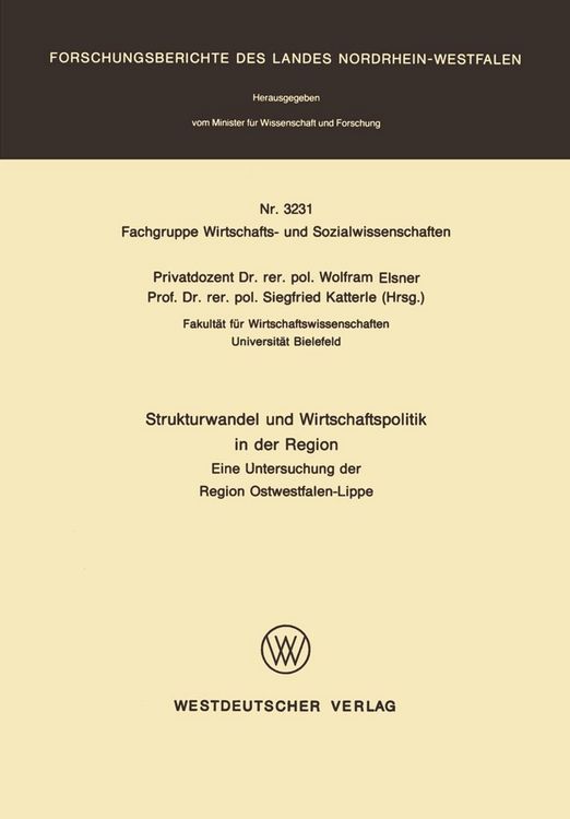 Produktbild: Strukturwandel und Wirtschaftspolitik in der Region
