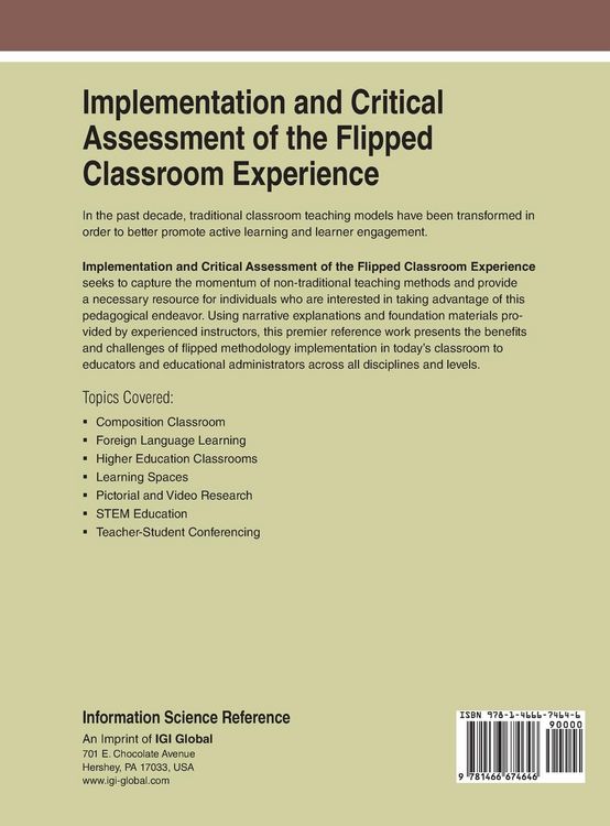 Produktbild: Implementation and Critical Assessment of the Flipped Classroom Experience