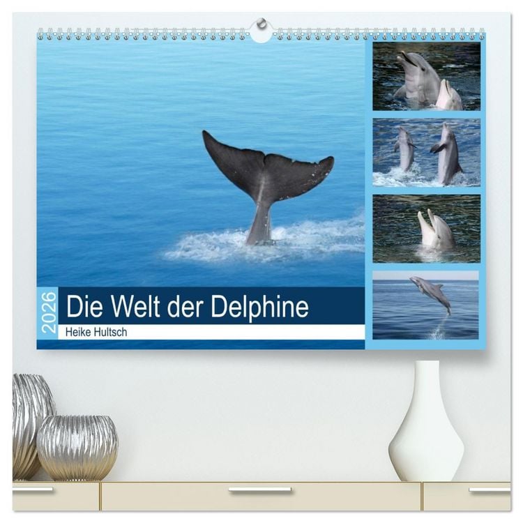 Produktbild: Die Welt der Delphine (hochwertiger Premium Wandkalender 2026 DIN A2 quer), Kunstdruck in Hochglanz