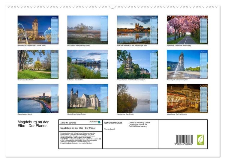Produktbild: Magdeburg an der Elbe - Der Planer (hochwertiger Premium Wandkalender 2026 DIN A2 quer), Kunstdruck in Hochglanz