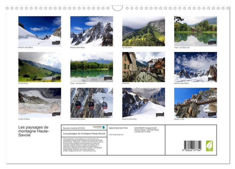 Produktbild: Les paysages de montagne Haute-Savoie (Calendrier mural 2026 DIN A3 vertical), CALVENDO calendrier mensuel
