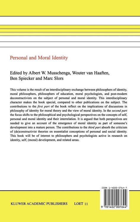 Produktbild: Personal and Moral Identity