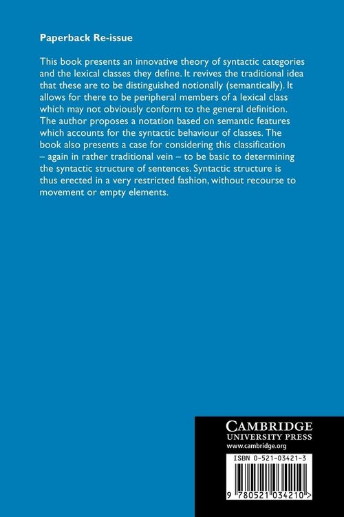Produktbild: A Notional Theory of Syntactic Categories