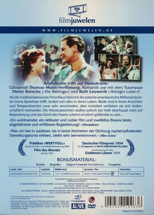 Produktbild: Thomas Mann: K&ouml;nigliche Hoheit (Filmjuwelen)